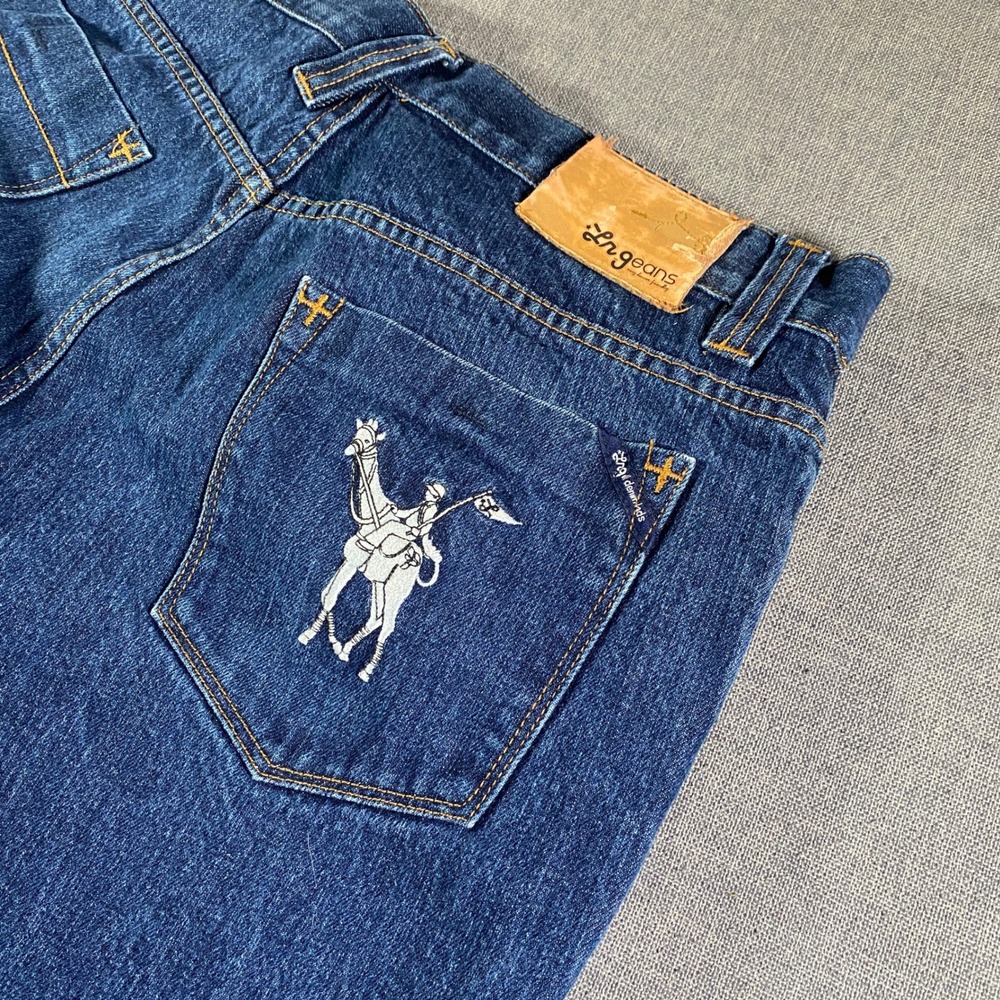 Y2K LRG Baggy Wide Leg Jeans Mens Size 36 Blue Denim Straight Leg Casual Pants‎